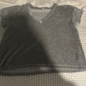 Gray v-neck top